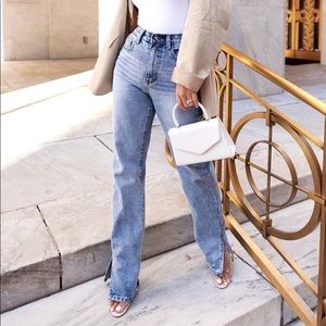 Split Hem High Wasted Jeans
